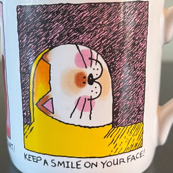 Vintage Hallmark MUG MATES Cat Characters Cup with Lid Coaster ~ 1985 - Picture 4 of 8